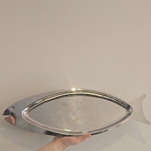 MCM Stainless Steel Fish 26” long Serving Platter tray Piazza Italy 1960’s retro